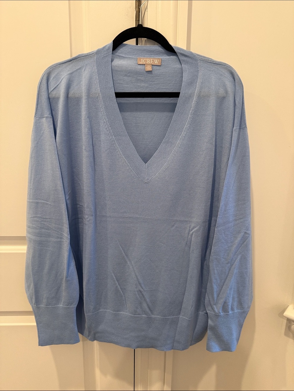 J. Crew Sky Blue Merino Wool V-Neck Sweater Size XXL LIKE NEW